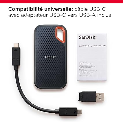 SANDISK DISQUE DUR SSD EXTERNE EXTREME PORTABLE 1TB SSD 1050MB/S_2
